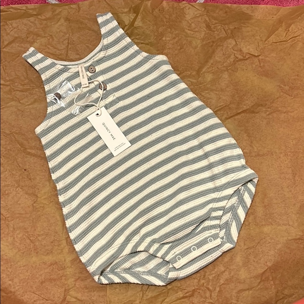 Quincy Mae new with tags Striped Bubble Romper